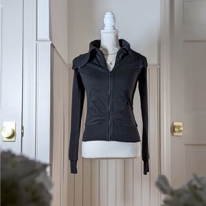 Urban Behavior Black Fitted Zip Up Jacket Size S/P Y2K